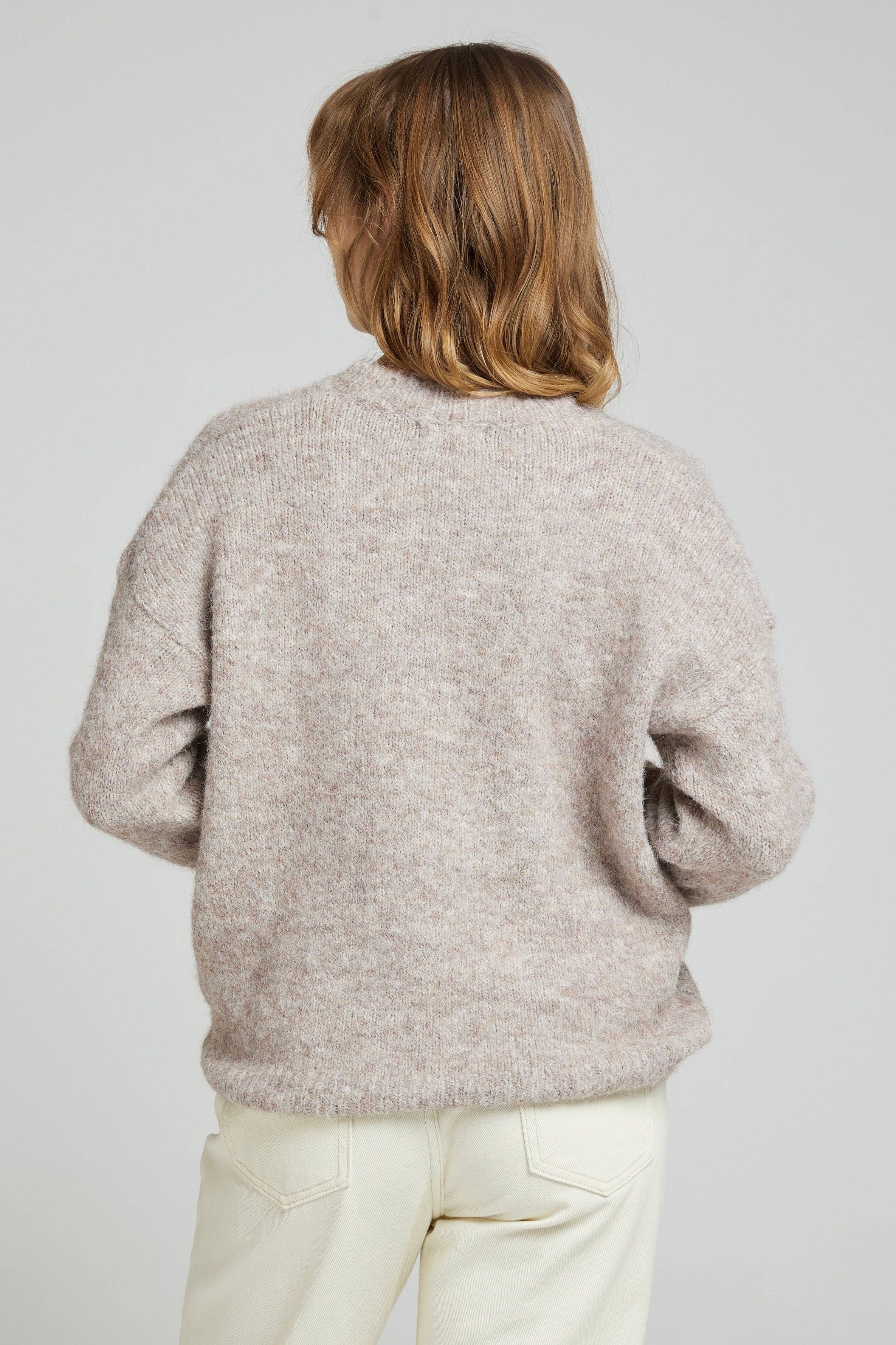 Soft Wool taupe Sweater crew neckline
