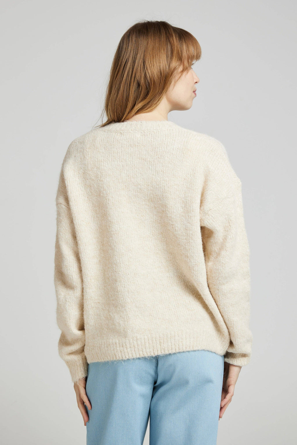 Andy & Lucy - PRUNELLE - Zachte effen trui - BEIGE / 4-2; SM-ML