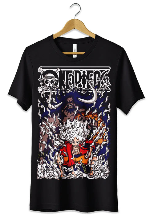 T-Shirt Maglietta Anime Monkey D Luffy Rubber Gear 5 VS Kaido One Piece-0